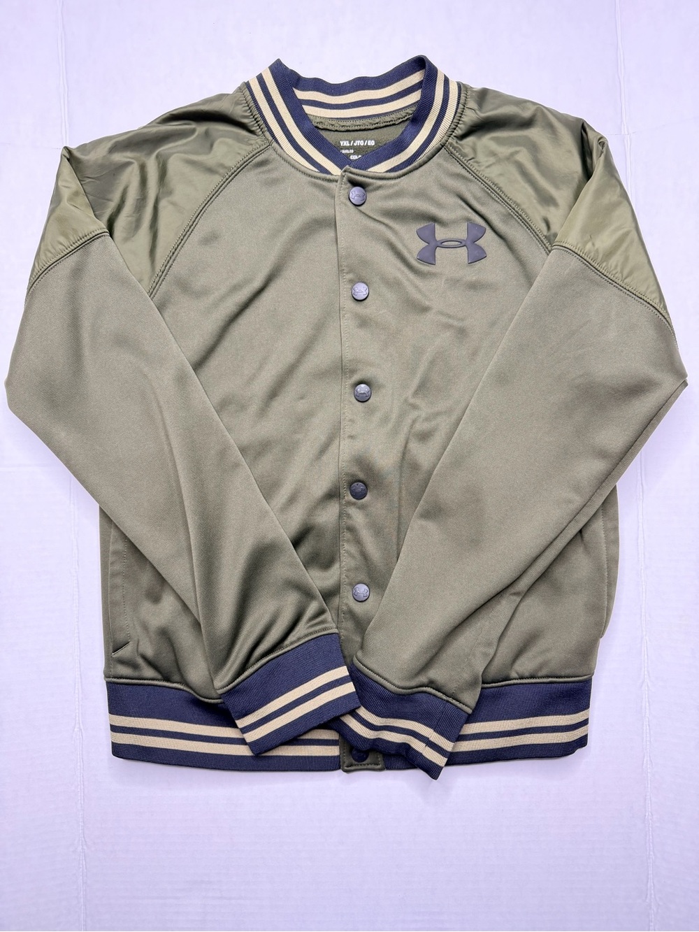 Under Armour Olive Green & Black Varsity Bomber Jacket